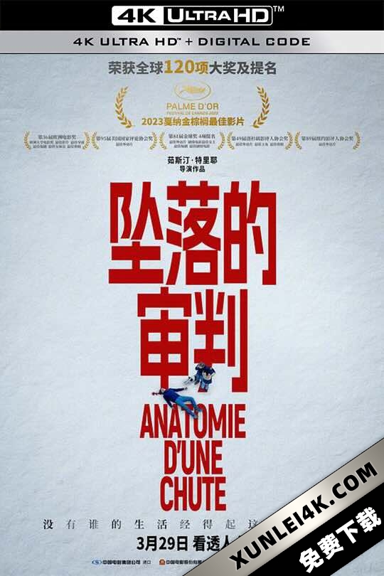 坠落的审判 Anatomie d’une chute (2023) / 堕下的对证(港) / 坠恶真相(台) / 坠楼的审判 / 一场坠楼的剖析 / 坠楼死亡的剖析 / 坠落的剖析 / Anatomy of a Fall / 蓝光电影下载 / Anatomie.d.une.chute.2023.1080p.BluRay.Remux.AVC.DTS-HS.MA.5.1