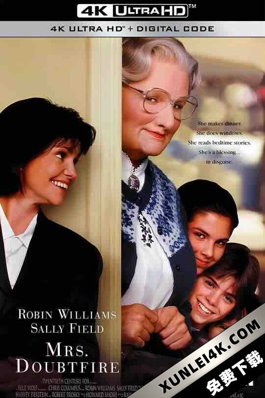 窈窕奶爸 Mrs. Doubtfire (1993) / 道菲尔太太 / 肥妈先生 / 4K电影下载 / Mrs.Doubtfire.1993.4K.MULTI.2160p.HDR.WEB.DTS.5.1.HEVC-DDR