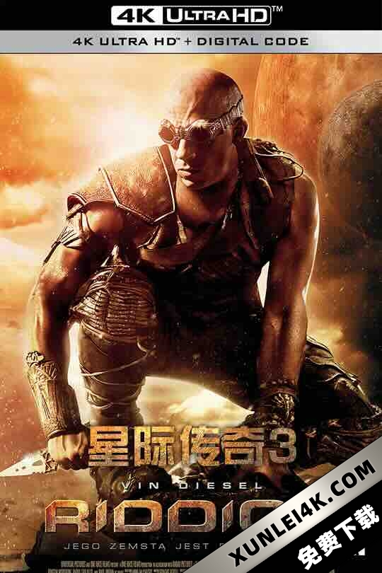 星际传奇3 Riddick (2013) / 星兽浩劫(港) / 超世纪战警:暗黑对决(台) / Riddick: Rule the Dark / RIddck / The Chronicles of Riddick: Dead Man Stalking / 4K电影下载 / Riddick.2013.Unrated.Directors.Cut.2013.2160p.Ai-Upscaled.10Bit.H265.DTS-HD.MA.5.1